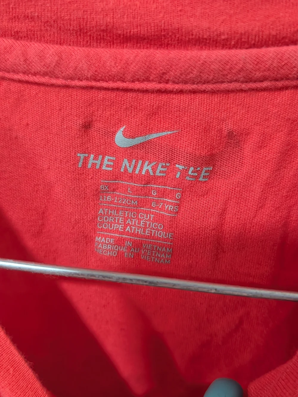 Nike Red Girls Graphic Tee with Black Swoosh